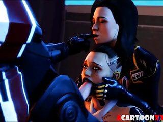 Versaute Babes werden beim Dreier gefickt