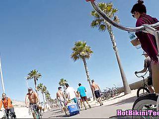 Die geilen gebräunten Bikini Teens heimlich gefilmt